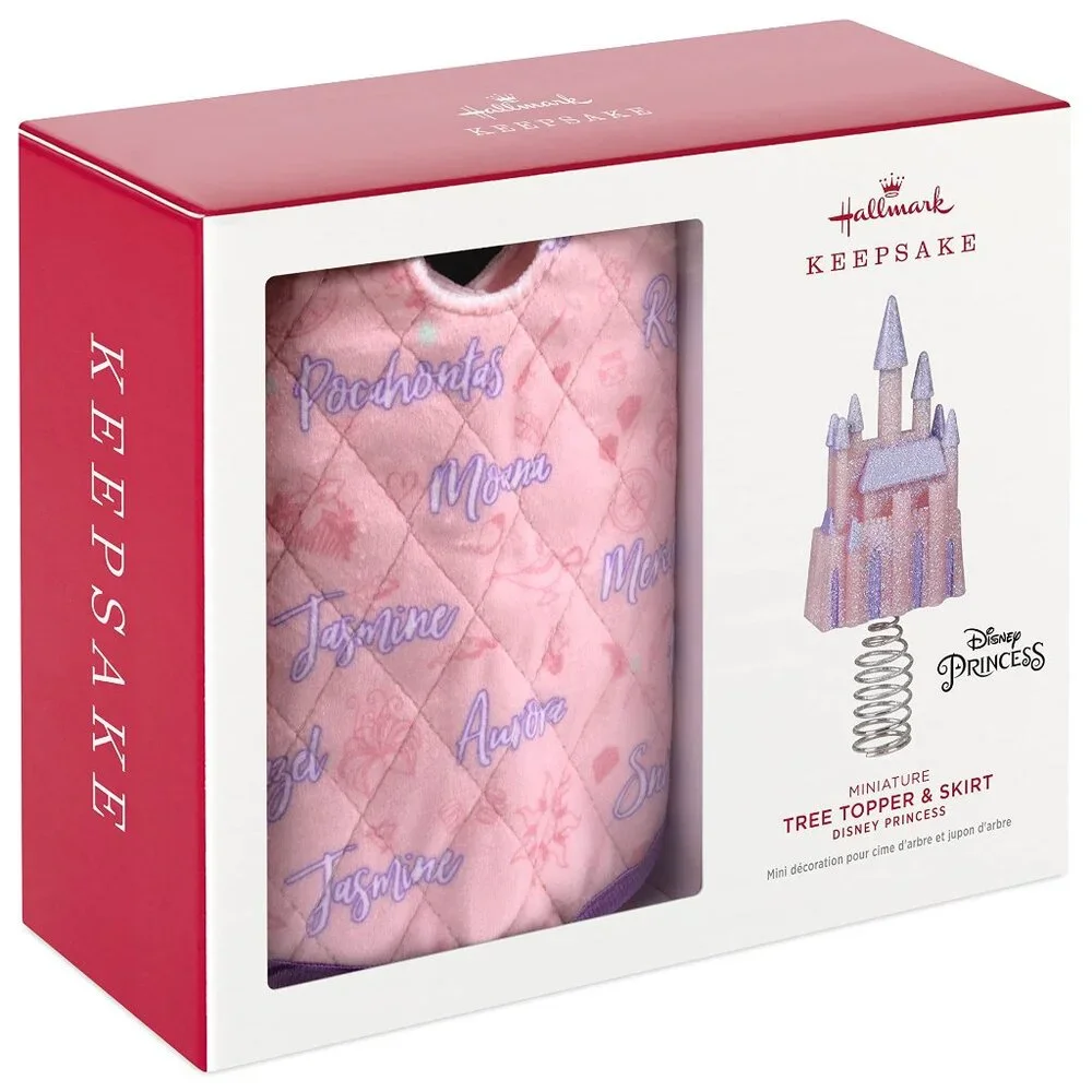 New! Disney Princess Hallmark Keepsake Ornament Tree Topper & Tree Skirt Set